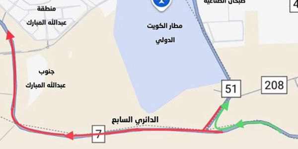 بستن کامل مسیر بزرگراه هفتم بهسمت جهراء بهمدت 3 روز از جمعه