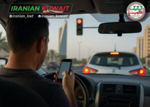 تلفن همراه پشت چراغ قرمز